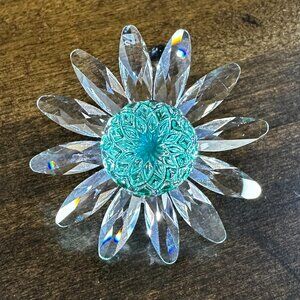 RETIRED Swarovski 2001 Society Member Renewal Gift - Green Daisy/Marguerite